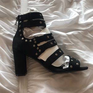 Strappy Studded Gladiator Heels (Wide Width)